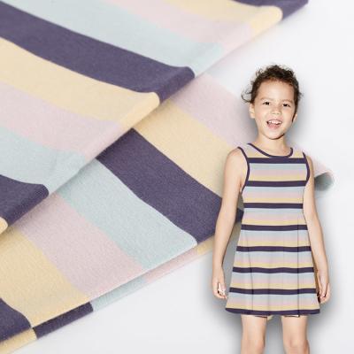 China Skin-Friendly And Environmentally Friendly Good Quality Striped Cotton Fabric For T- Shirt for sale