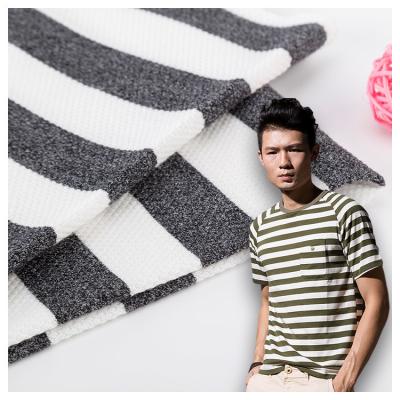 China Breathable And Sweat-Absorbent Fashionable Easy To Care Striped Knit Fabric For Polo Shirt for sale