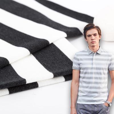China Classic And Environmentally Friendly  And Soft Striped Cotton Fabric For Polo Shirt à venda