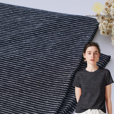 China Fashionable And Sweat-Absorbent  Breathable High Quality ​Striped Material Fabric For T-Shirt for sale