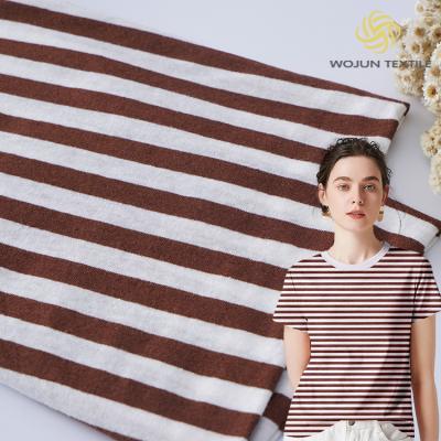 中国 Fashionable AndNatural Texture Breathable Easy To Care ​Striped Material Fabric For Tracksuit 販売のため