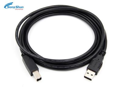 China 2.0 Type A Mlae USB Extension Cable UL2725 28AWG Black For Printer Scaner Cord for sale