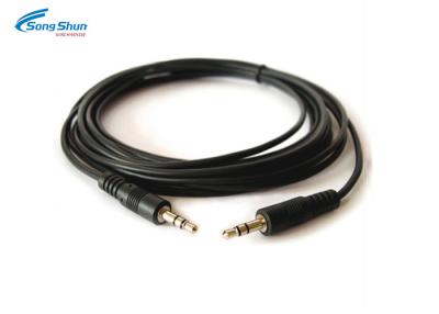 China Aux Extension Audio Cable Cord Jack Stereo UL2547 24AWG Black IPC/WHMA-A-620 for sale