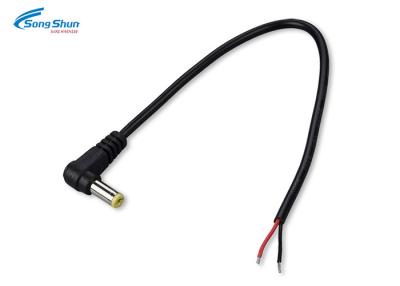 China Custom Length Right Angle DC Extension Cable , Jack 5.5 X 2.5mm CONN 2.5 Mm DC Power Cable for sale