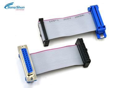 China 2.54mm Pitch Computer Ribbon Cable , Gray Jacket Flat 26 Pin Ribbon Cable for sale
