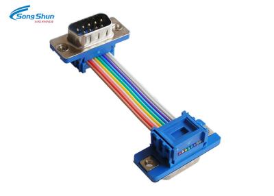 China D-SUB 9Pin IDC Connector Computer Ribbon Cable , 28awg IDC Flat Ribbon Cable for sale