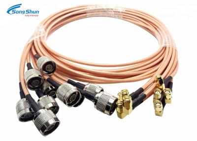 China LAN System RF Microwave Cables , SMA Male Right Angle Plug RF Connection Cable for sale