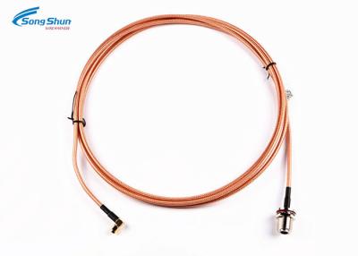 China RG316 RF Coaxial Cable Assembly N Female Bulkhead Connector SMA Male Right Angle for sale