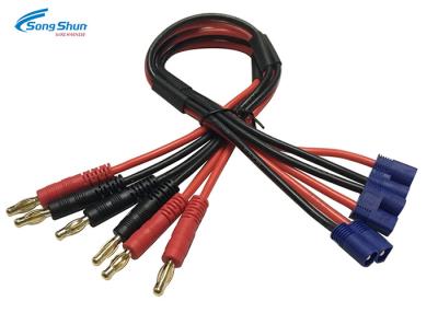 China 3.5mm Silicone Power Cord Cable EC5 2Pin Plug 14awg 4.0 Gold Plated Terminal for sale