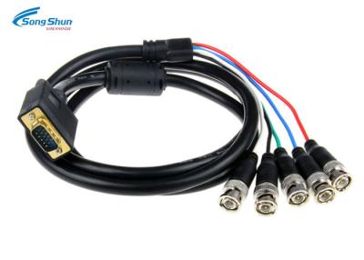 China Video Surveillance VGA D SUB Cable 15pin VGA RGBHV 5xBNC Male Medical Equipment for sale