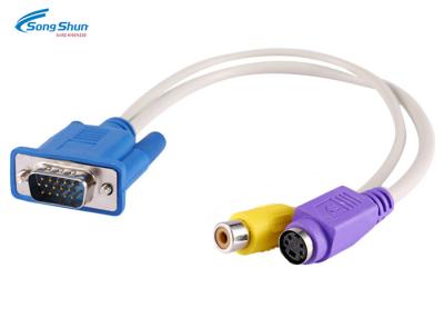 China PC LAPTOP VGA D SUB Cable S-Video 3 RCA Composite AV TV Out Converter Adapter for sale