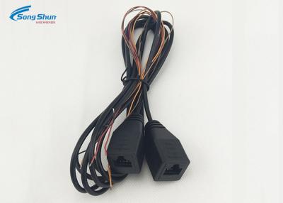 China 1M Black RJ45 Wire Four Core Connection Injection Molded RJ45 Mother Turn for sale