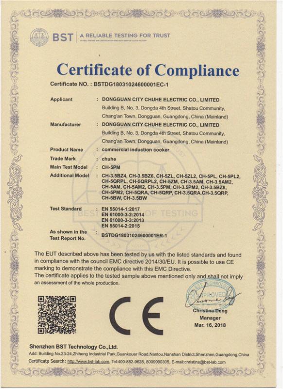 CE - Dongguan Chuhe Electric Co.Ltd.