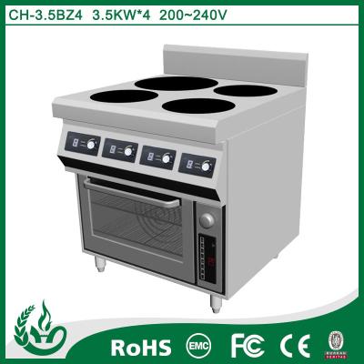 China 4 Burner Commercial Induction Range With Oven High Thermal Efficiency for sale