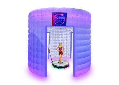 China 360 Wonderful Inflatable Party Cube Round Inflatable Led Cube With 2 Or 3 Doors for sale