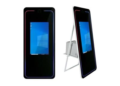 China Foldable Mirrored Photo Booth Selfie Magic Mirror Booth Led Frame With Printer Case Transport for sale