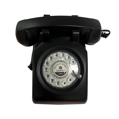 China Black Rotary Phone Audio Guestbook Telephone With Upgrading Design for sale