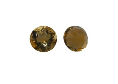 China RD 2.5mm Orange color Natural Citrine Gemstones For Men's Jewelry for sale