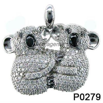 China Black Sapphire Gemstone Jewelry Pendant , Cute Animal White Topaz Silver Gemstone Jewellery for sale