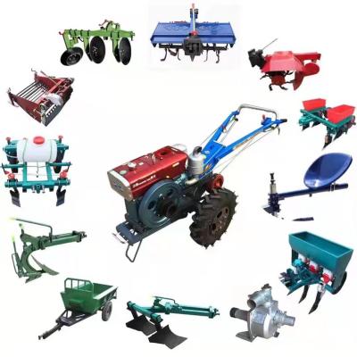China Mini multi-function 8-22hp hand powered garden yard digger Walking Tractor with tiller for sale