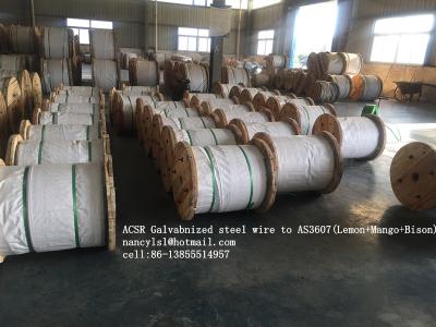 China ACSR Galvanized Wire Cable AS3606 BS 4565 , 0.5-5.0mm Gauge Steel Core Wire for sale