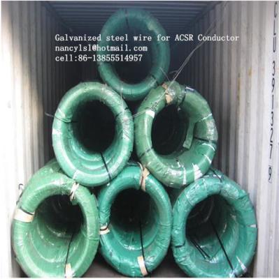Chine Fil en acier galvanisé plongé chaud 1.57mm-4.8mm de noyau pour le câble d'acier d'armature de la barrière ACSR à vendre