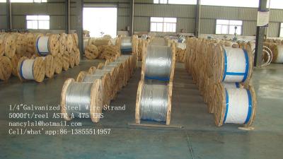 China ASTM A 475 5000 Ft / Reel 1 4 Galvanized Aircraft Cable Wire Rope For Guy Wire for sale