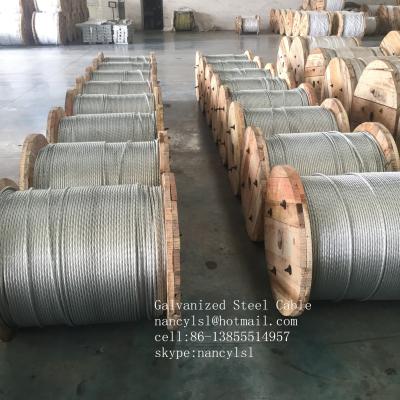 China Residential Zinc Coated Steel Wire Strand / Class A Guy Strand Wire 1 4 Inch , 7 X 2.03mm for sale