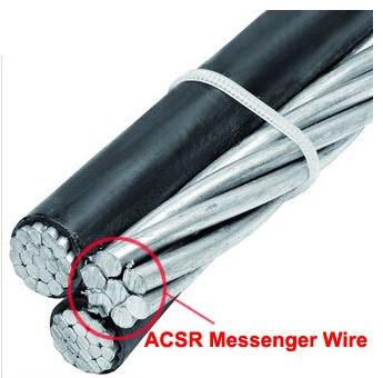 Chine La surface lumineuse a galvanisé le fil de messager de la corde de fil d'acier/ACSR pour le câble d'ABC à vendre