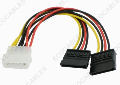 China Wire Cable Assembly IDE 4Pin Male to 15Pin Dual SATA For Hard Disk for sale