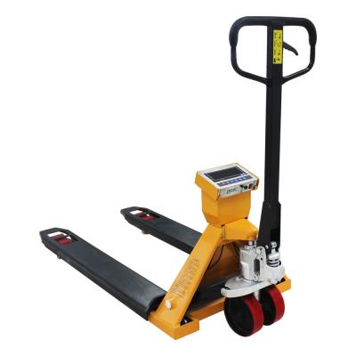 China 2T Hand Pallet Truck Scales Wear Resistant With Hydraulic Drum Lifter for sale