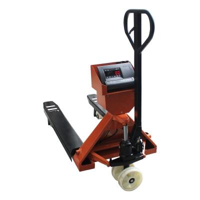 China 12E Indicator 1/2/3T Narrow Fork Pallet Jack Scale Hand Pallet Truck with Polyurethane wheel for sale