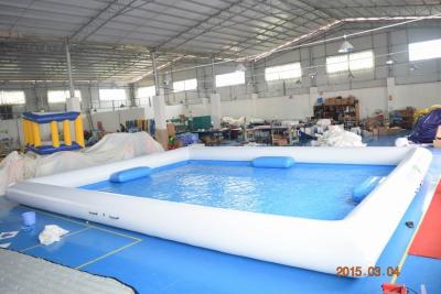 China Outdoor Activity White Inflatable Water Pool With 0.9mm PVC Tarpaulin for sale