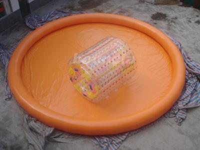 Chine Piscine d'eau gonflable ronde de couleur orange pour le rouleau de marche de l'eau à vendre