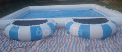 China 0.9mm  PVC Tarpaulin Round Outdoor Inflatable Swimming Pool With Platform for sale
