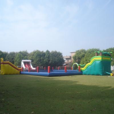China Durable Inflatable Water Park Slides With Big Pool For Beach Or Hotel for sale