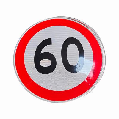 China PMMA Speed Limit Retro Reflective Signs Stop Traffic Symbol Round shape for sale