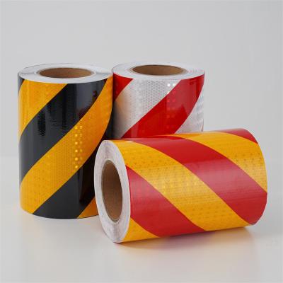 China PVC Radium Adhesive Reflective Strips Reflector Sticker Yellow And Red for sale