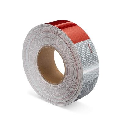 China High Visibility Red White DOT Reflective Tape for Trucks Glass Bead Structure for sale
