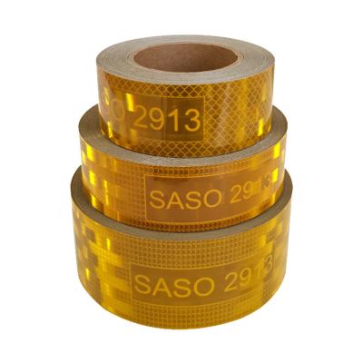 China Outdoor SASO 2913 Reflective Tape strips Yellow Orange OEM for sale