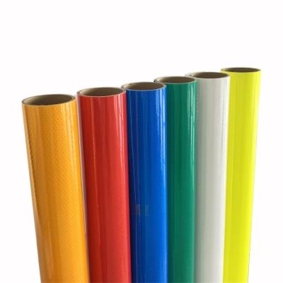 China Diamond Grade Prismatic Reflective Vinyl Sheets Roll White Yellow Red Green Blue Fluorescent Color for sale