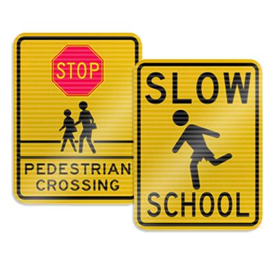 China PSA Adhesive Reflective Safety Signs Compulsory Traffic Sign for sale
