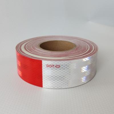 China High Visibility Red And White DOT Reflective Tape For Vehicles Waterproof for sale