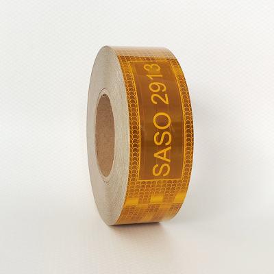 中国 黄色 SASO 2913 メタリ化自粘性プリズマ反射テープ 中東市場用 販売のため