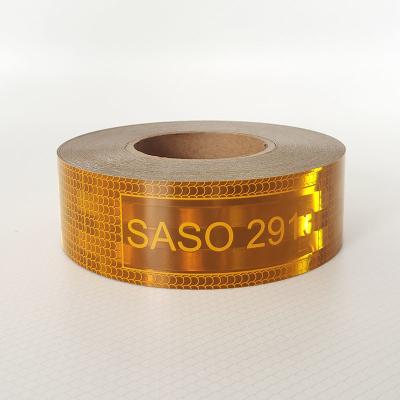 中国 黄色金属化SASO 2913プリズマ式レトロ反射テープステッカー 高強度 販売のため