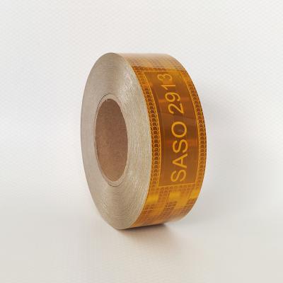 China Aluminized Yellow SASO 2913 Conspicuity Reflective Sticker Tape For Truck Trailer for sale