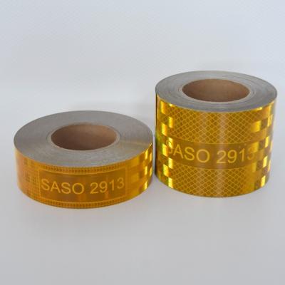 China Aluminized Customized Mirco Prismatic SASO 2913 Self Adhesive Reflective Tape Sticker à venda