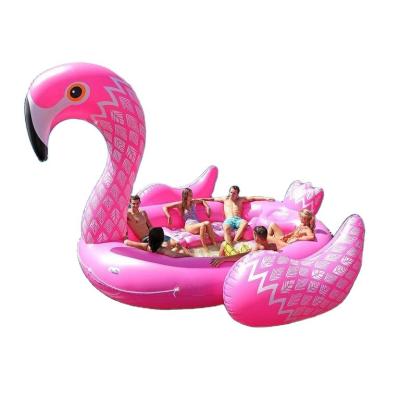 China Giant 6 Person Adult Pool Float Inflatable Famingo Toy Water Raft Pool Floating Lounge for sale