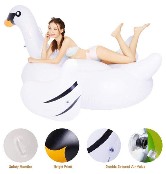 Quality 1.5kg Water Park Adult Pool Float Large Pool Inflatable Swan Float Floats for sale