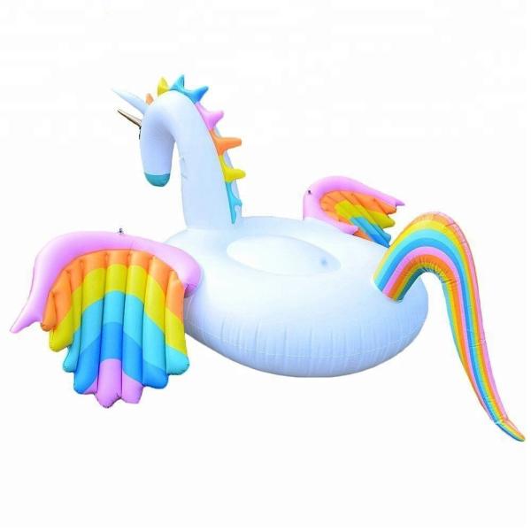 Quality Rainbow Inflatable Adult Pool Float Swimming Pool Pegasus Float For Adult And Kids for sale